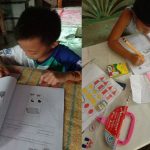 Our kids are studying now.
