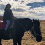Travel in Kumato and Fukuoka part 1;My wife, riding a horse in Aso