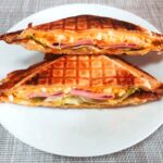 Breakfast with hot-pressed sandwiches
